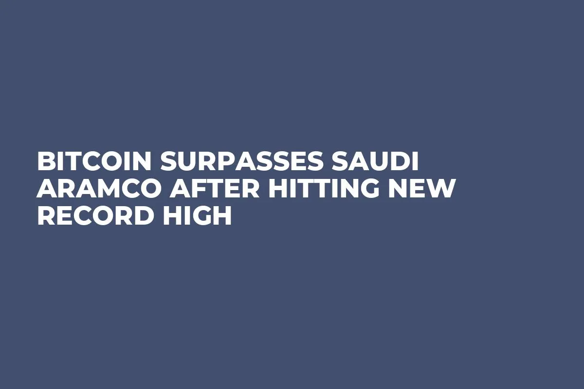 Bitcoin Surpasses Saudi Aramco After Hitting New Record High 
