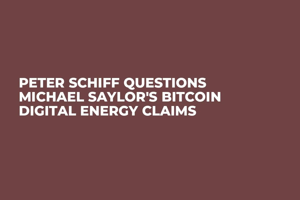 Peter Schiff Questions Michael Saylor's Bitcoin Digital Energy Claims
