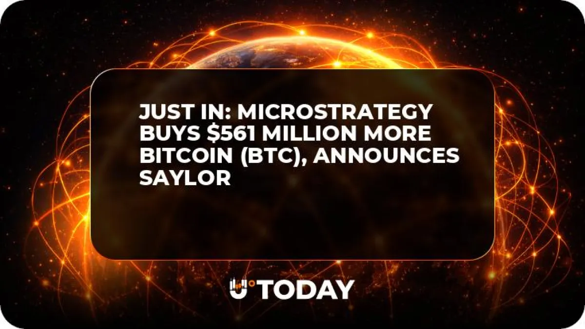 Just in: MicroStrategy Buys $561 Million More Bitcoin (BTC), Announces Saylor
