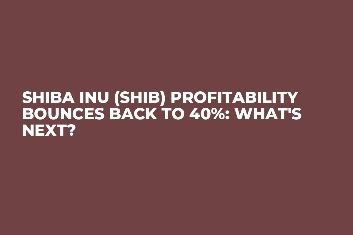 Shiba Inu (SHIB) Profitability Bounces Back to 40%: What's Next?