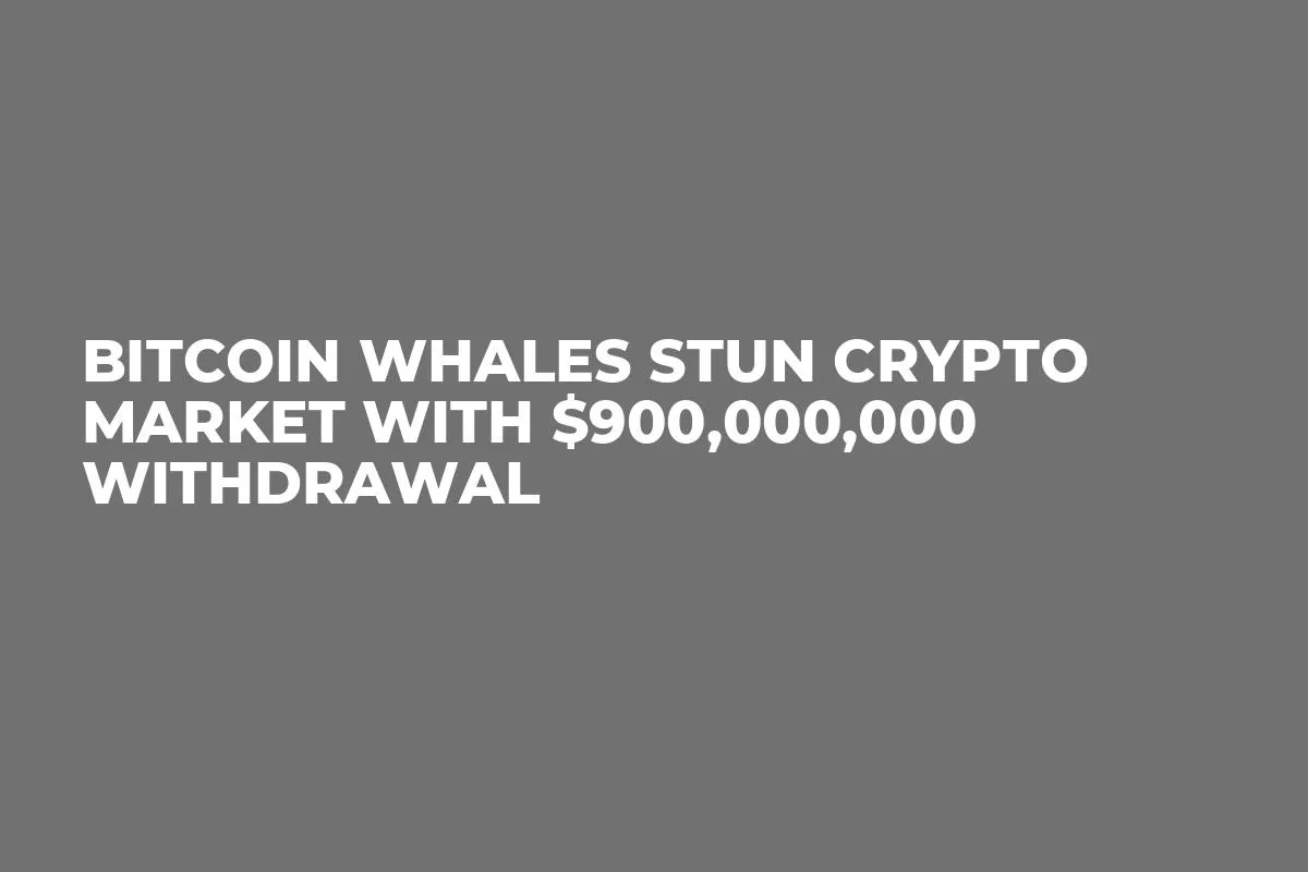 Bitcoin Whales Stun Crypto Market With $900,000,000 Withdrawal
