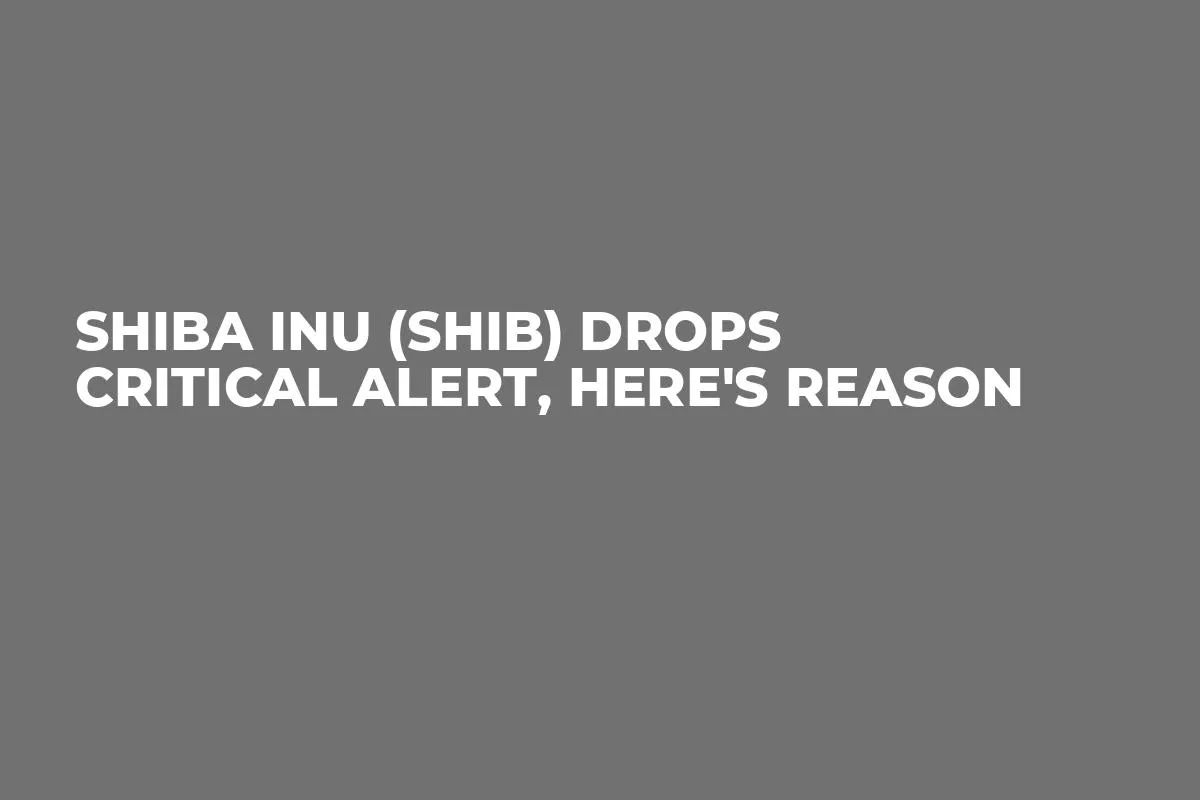 Shiba Inu (SHIB) Drops Critical Alert, Here's Reason