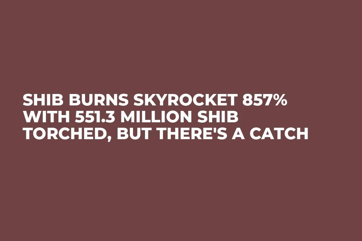 SHIB Burns Skyrocket 857% With 551.3 Million SHIB Torched, But There's a Catch