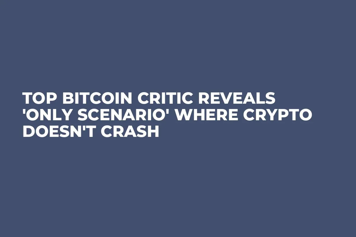 Top Bitcoin Critic Reveals 'Only Scenario' Where Crypto Doesn't Crash