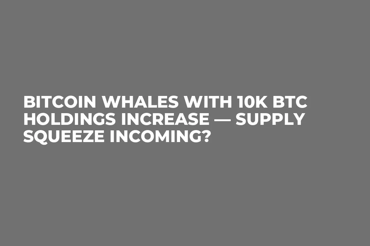 Bitcoin Whales With 10K BTC Holdings Increase — Supply Squeeze Incoming?