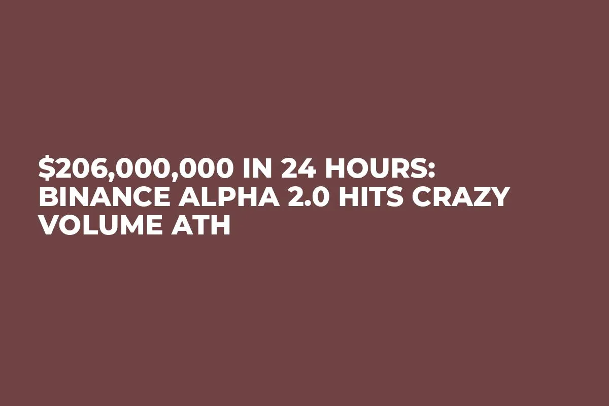 $206,000,000 in 24 Hours: Binance Alpha 2.0 Hits Crazy Volume ATH