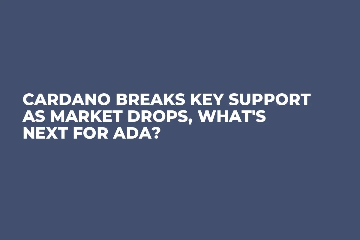 Cardano Breaks Key Support as Market drops, What's Next for ADA?