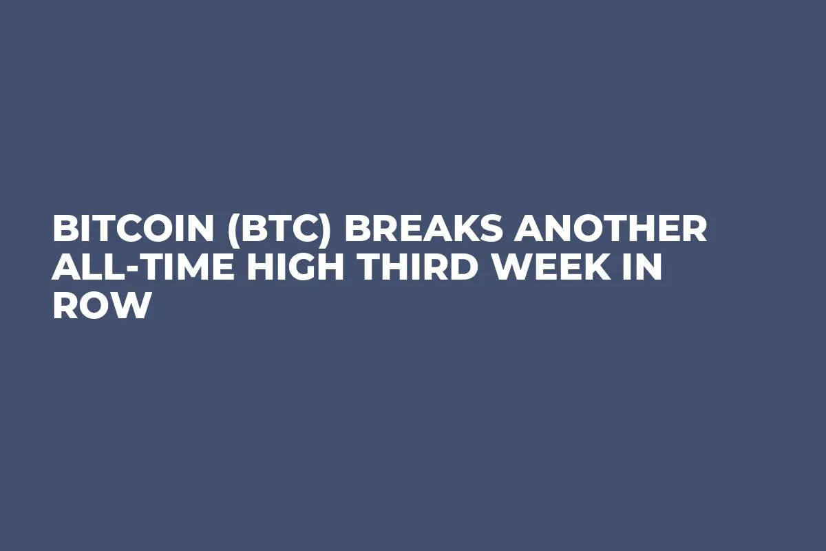 Bitcoin (BTC) Breaks Another All-Time High Third Week in Row