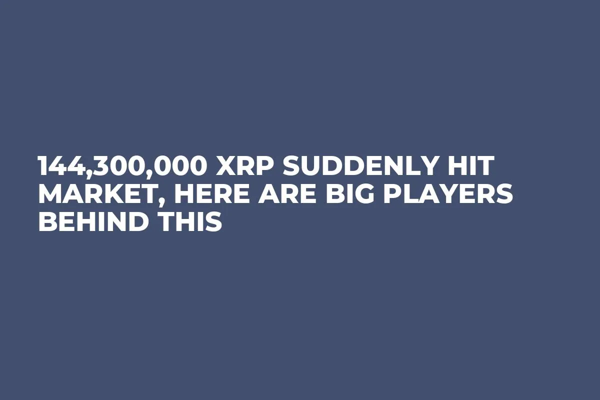 144,300,000 XRP Suddenly Hit Market, Here Are Big Players Behind This