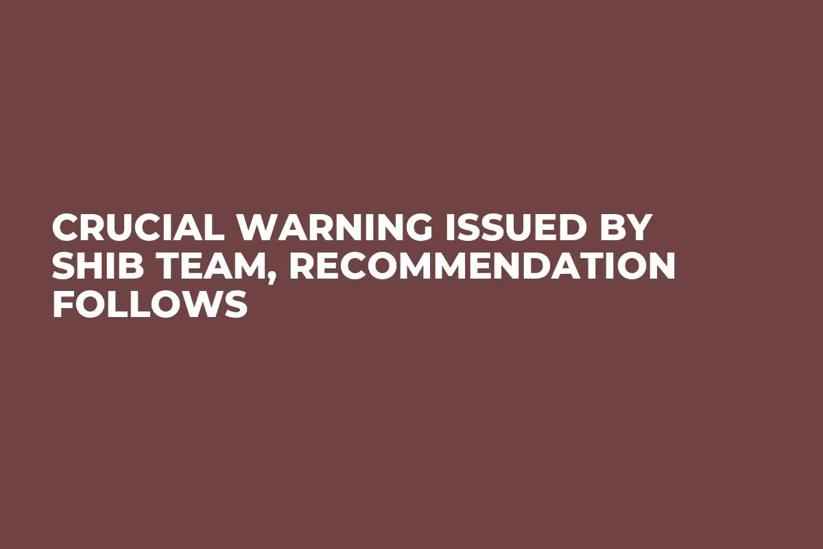 Crucial Warning Issued by SHIB Team, Recommendation Follows