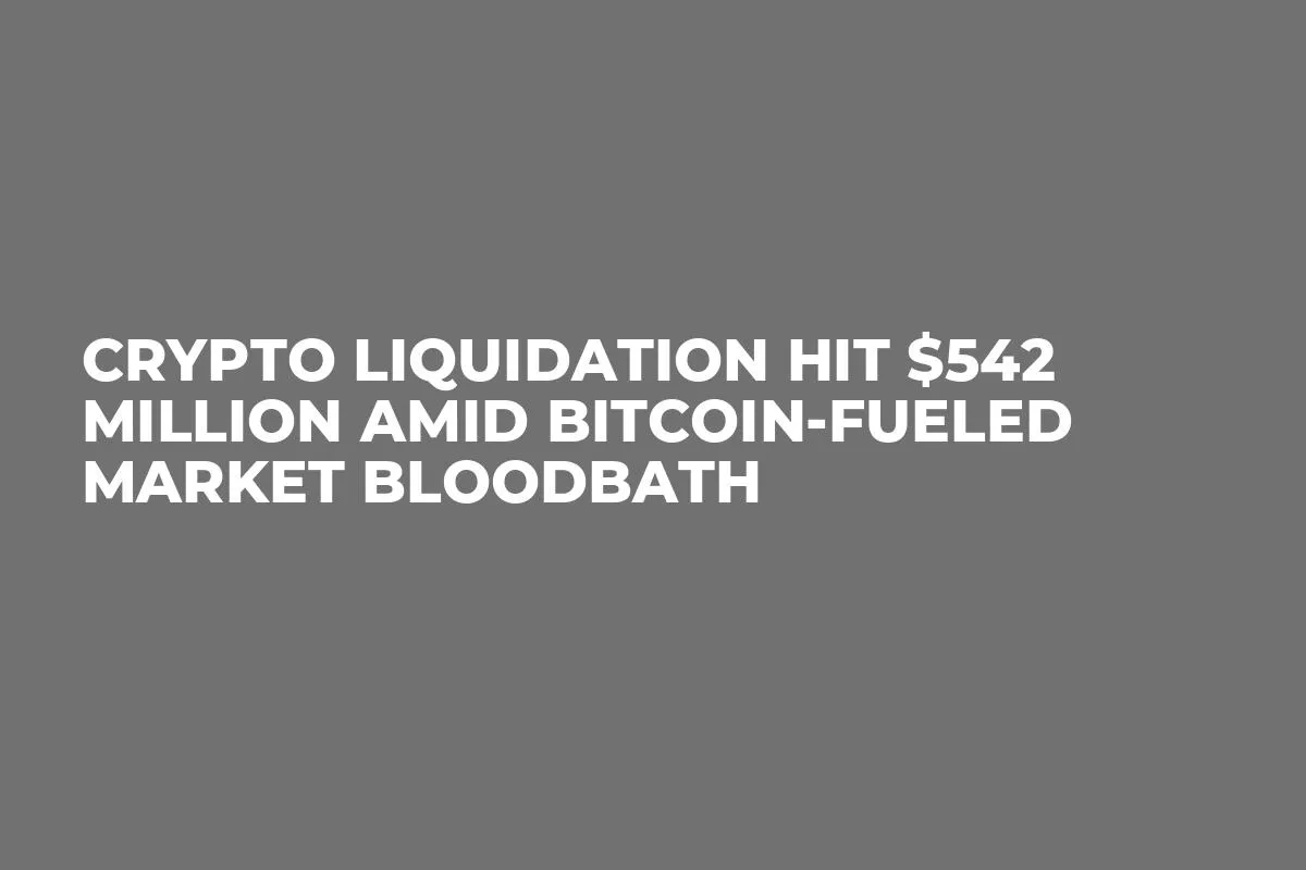Crypto Liquidation Hit $542 Million Amid Bitcoin-Fueled Market Bloodbath