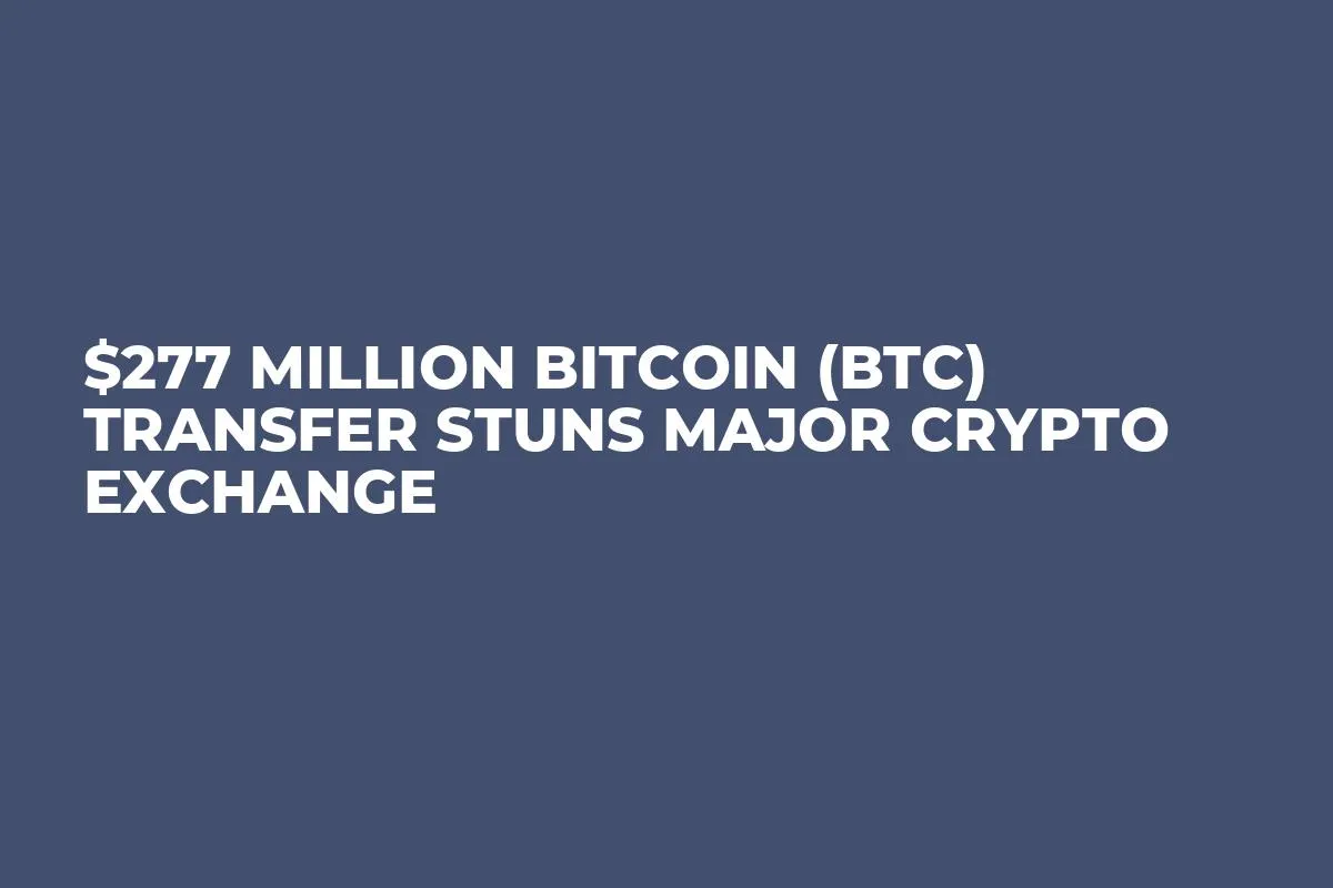 $277 Million Bitcoin (BTC) Transfer Stuns Major Crypto Exchange