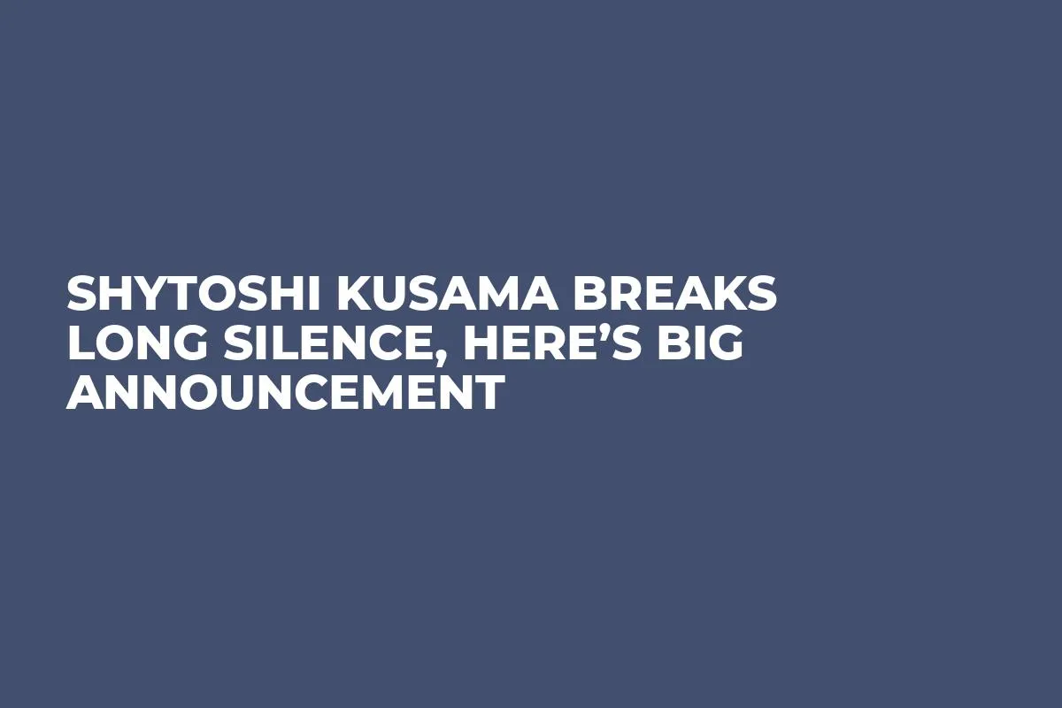 Shytoshi Kusama Breaks Long Silence, Here’s Big Announcement