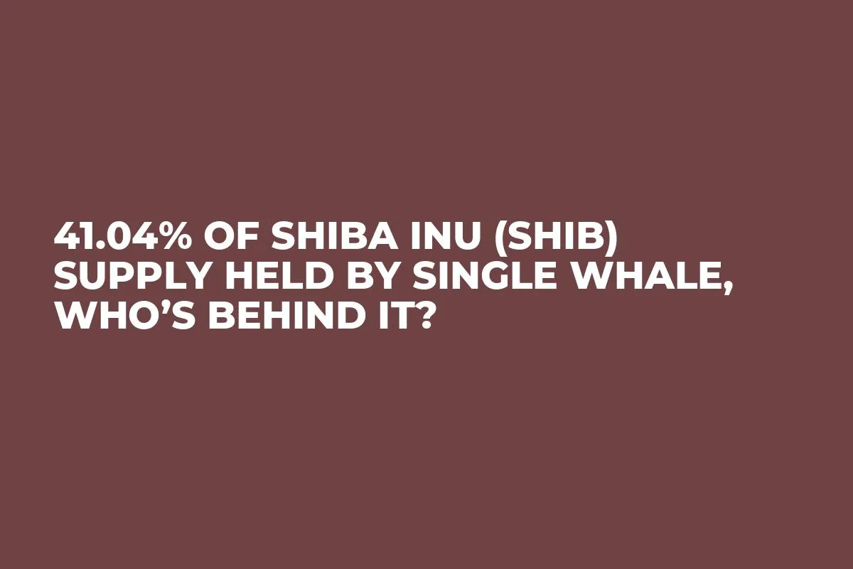 41.04% of Shiba Inu (SHIB) Supply Held By Single Whale, Who’s Behind It?