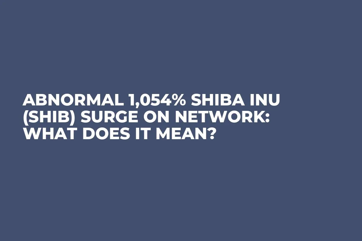 Abnormal 1,054% Shiba Inu (SHIB) Surge on Network: What Does It Mean?