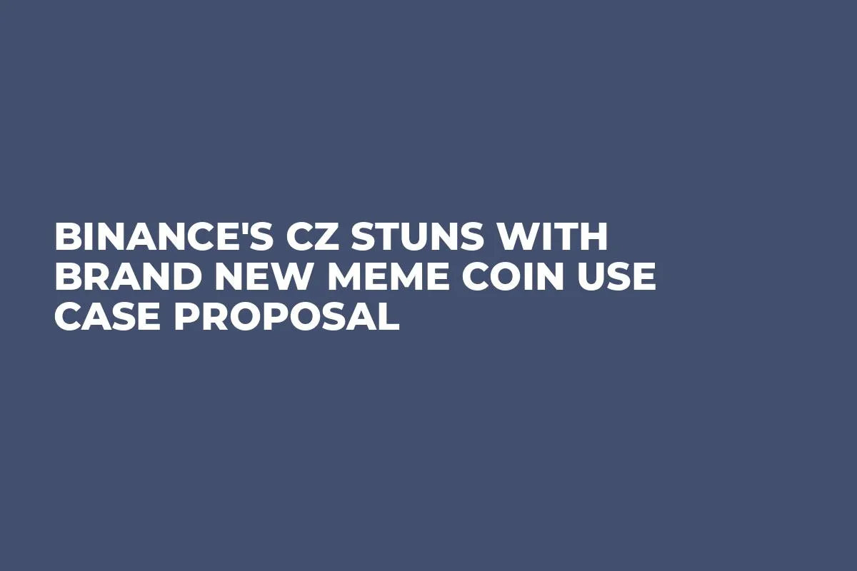 Binance's CZ Stuns With Brand New Meme Coin Use Case Proposal