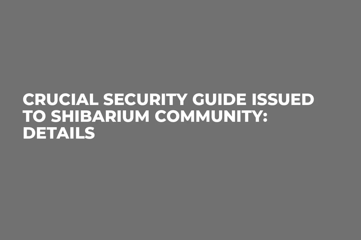 Crucial Security Guide Issued to Shibarium Community: Details