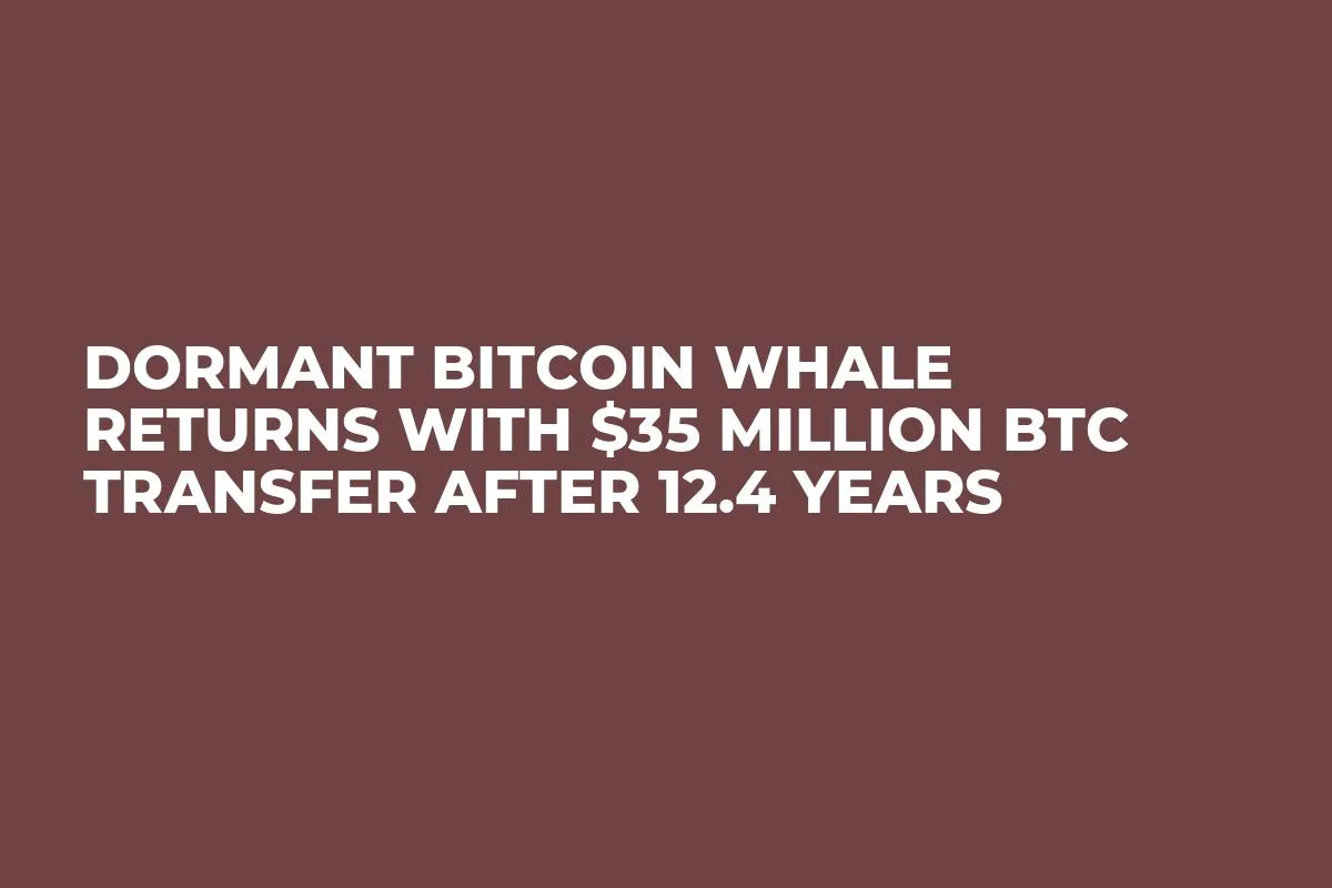 Dormant Bitcoin Whale Returns With $35 Million BTC Transfer After 12.4 years