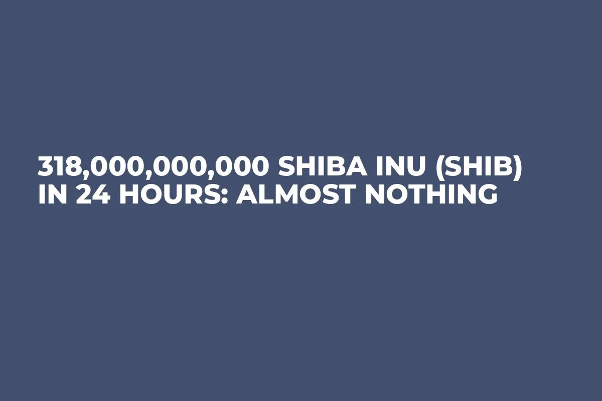318,000,000,000 Shiba Inu (SHIB) in 24 Hours: Almost Nothing
