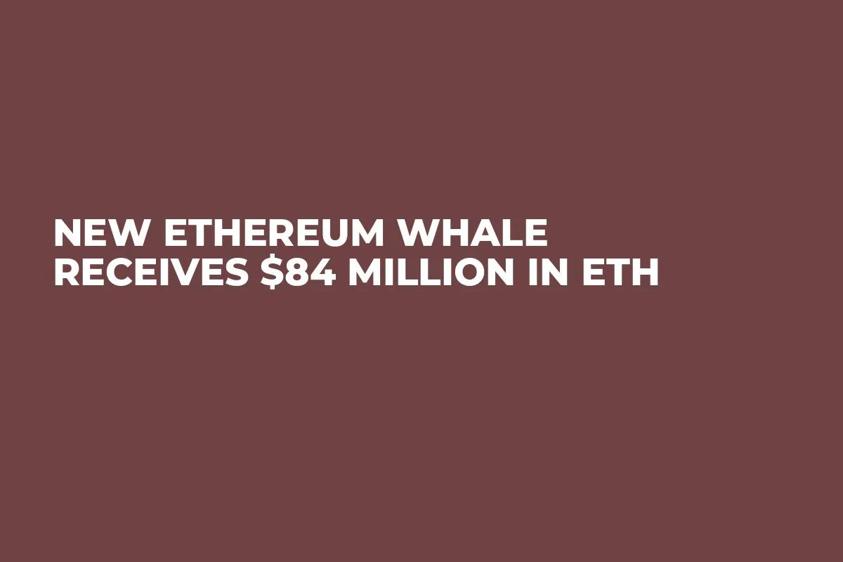 New Ethereum Whale Receives $84 Million in ETH