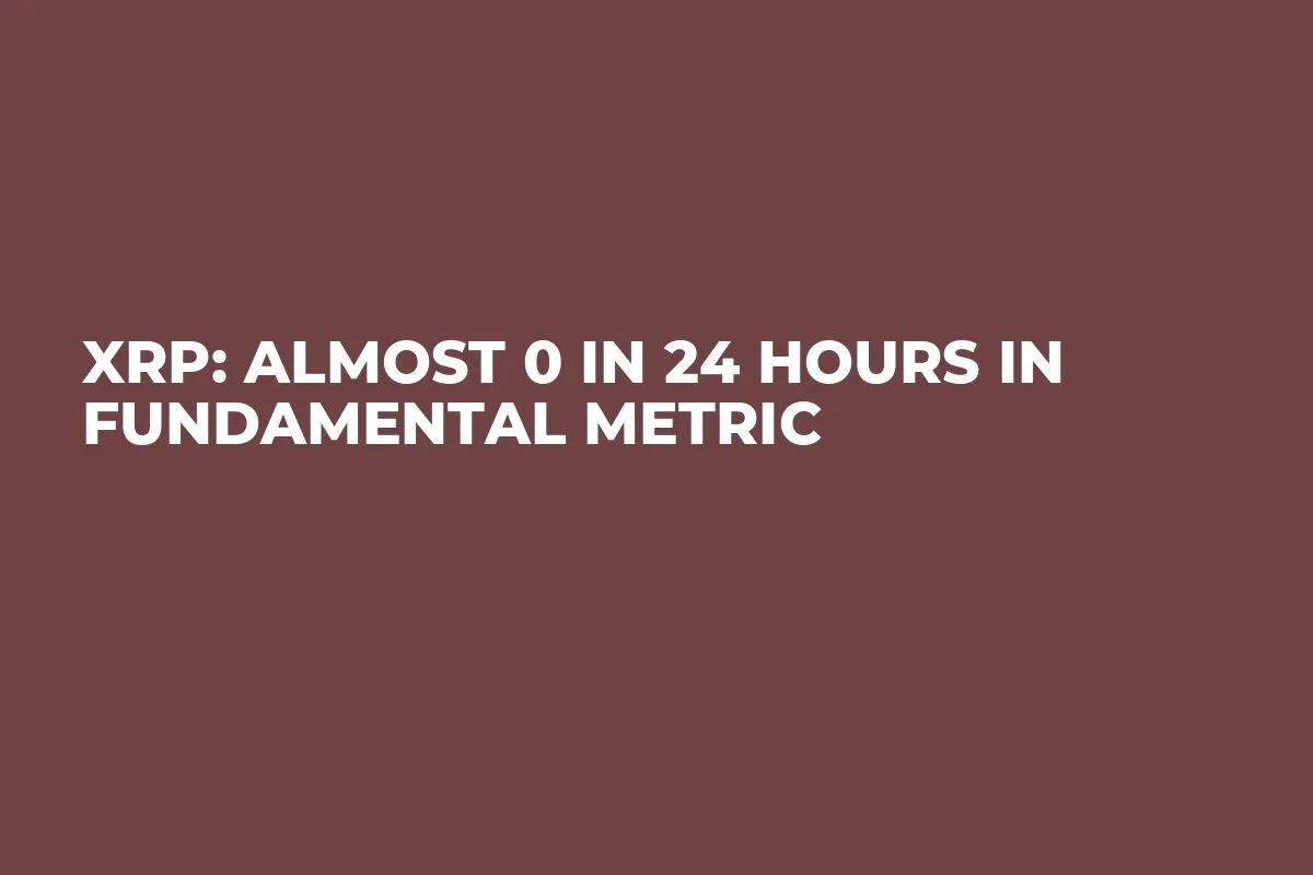 XRP: Almost 0 in 24 Hours in Fundamental Metric