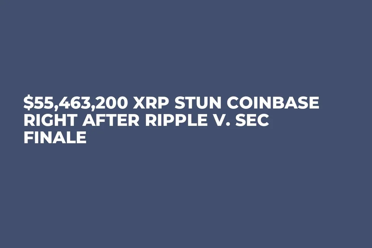 $55,463,200 XRP Stun Coinbase Right After Ripple v. SEC Finale