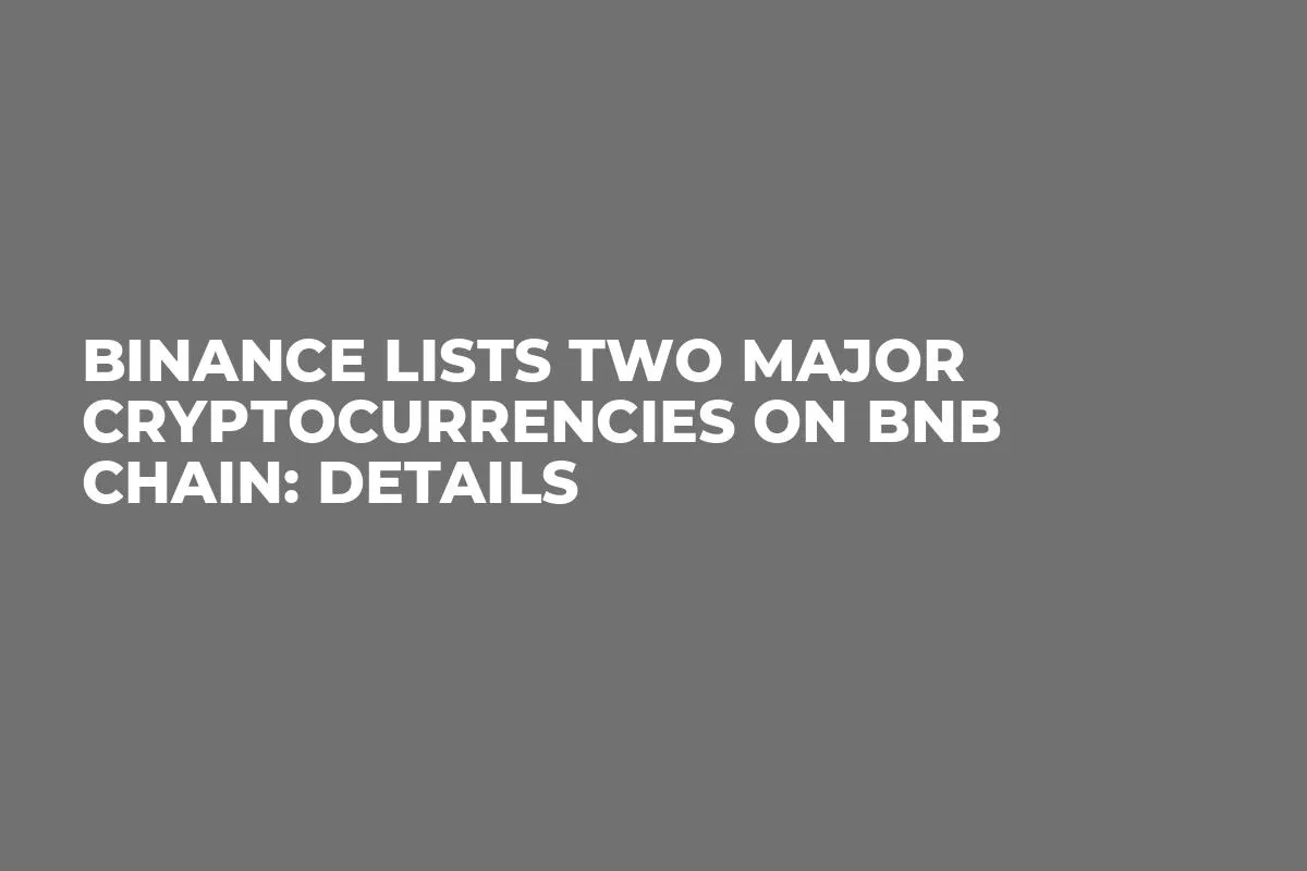 Binance Lists Two Major Cryptocurrencies on BNB Chain: Details