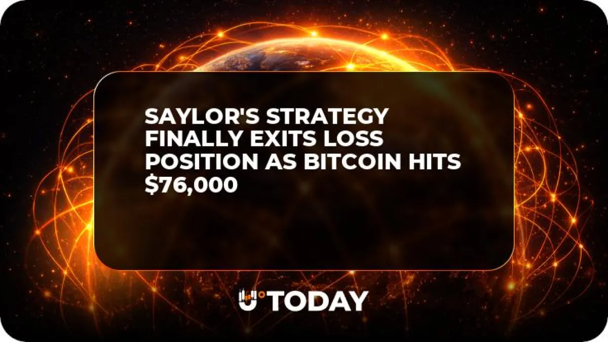 Saylor's Strategy Finally Exits Loss Position as Bitcoin Hits $76,000
