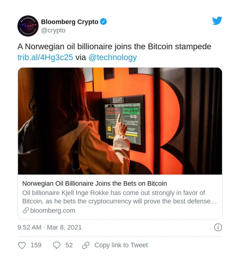 Bitcoin May One Day Be Worth Millions of Dollars: Norwegian Oil Mogul -  U.Today