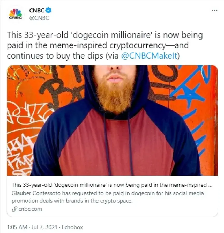 Millennial DOGE Millionaire YouTuber Quits Day Job, Now Gets Paid in  Dogecoin - U.Today