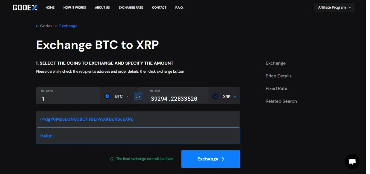 Godex Trading Platform Offers Instant Exchange of 200+ Coins With No KYC -  U.Today