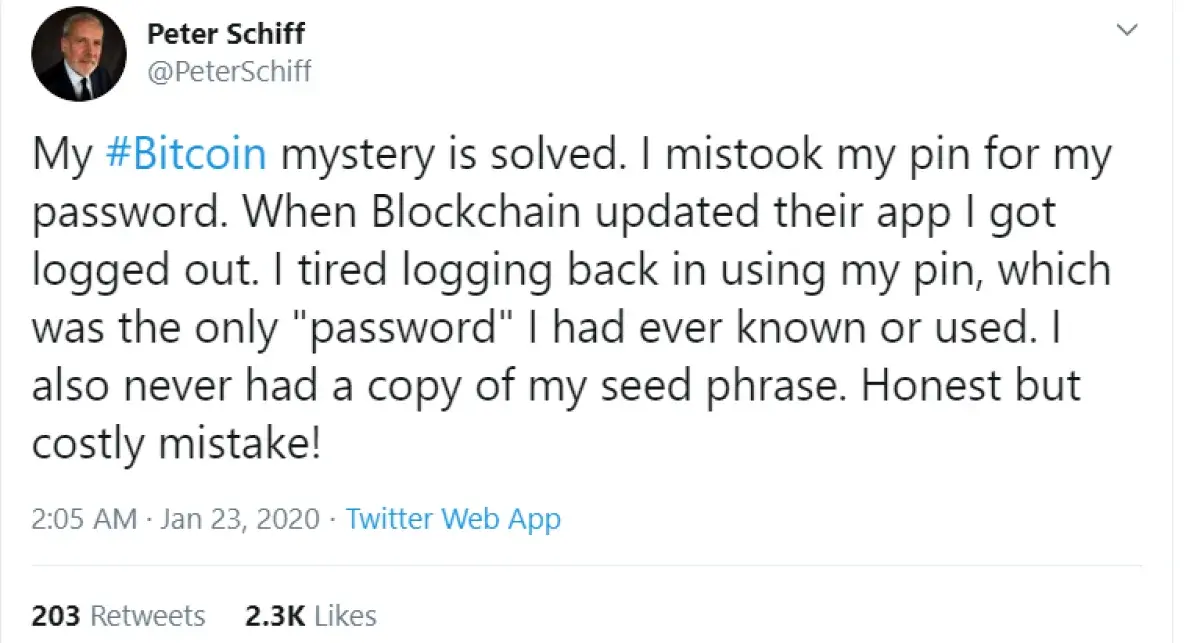 Peter Schiff Insists That Bitcoin (BTC) Is Not Money, Says Its Buyers Will  Suffer Loss - U.Today