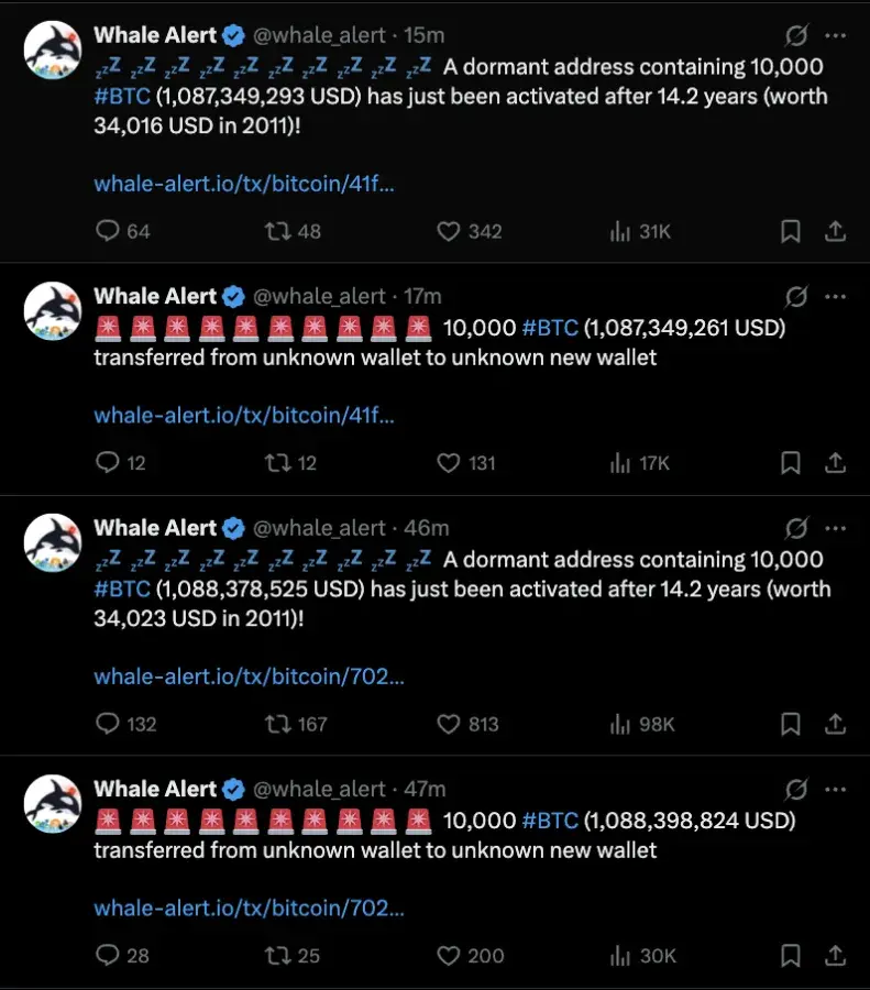 Satoshi Back? Two More Bitcoin Billionaire Wallets Activated With  3,198,949% Profit After 14 Years - U.Today