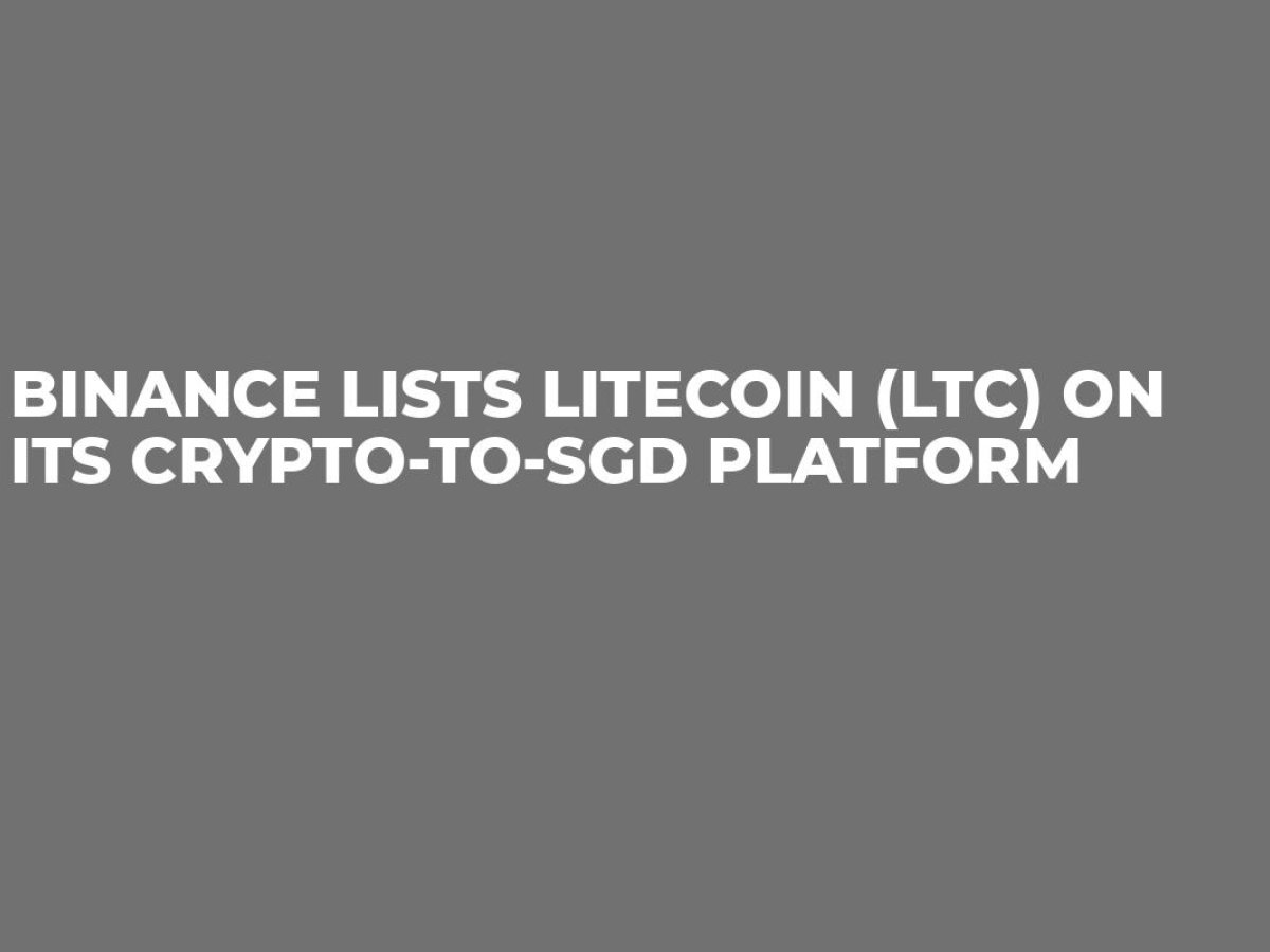 Binance Lists Litecoin (LTC) on Its Crypto-to-SGD Platform