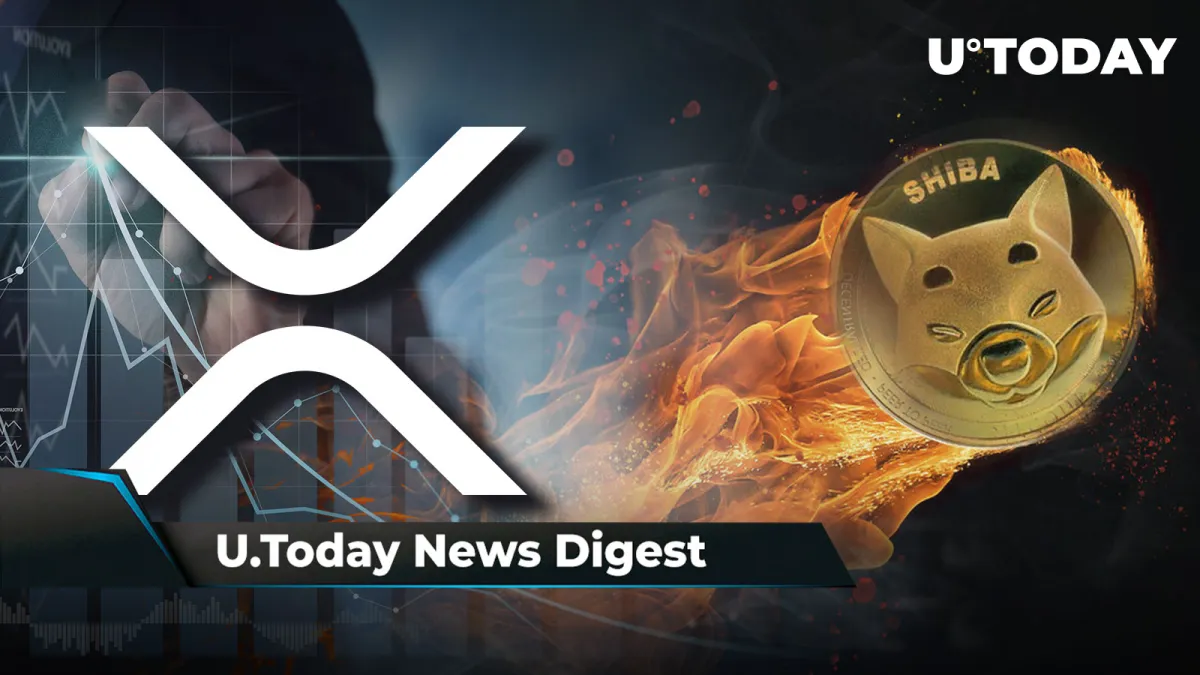 XRP Shows Dangerous Pattern, SHIB Burn Rate Spikes 1,318%, XRP Holders to Receive Airdrop from Major Crypto Exchange: Crypto News Digest by U.Today