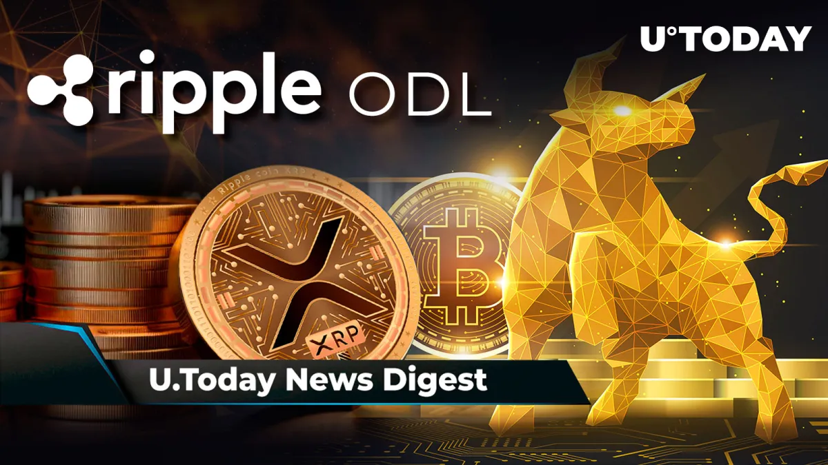 Ripple Sensationally Rebrands ODL Service, Ultra Bullish Divergence Found on Important BTC Index, BlackRock Rumored to Shift Its Focus to XRP: Crypto News Digest by U.Today