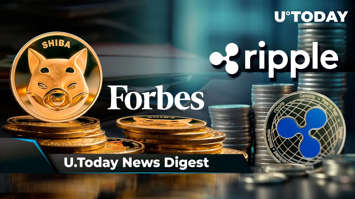 Ripple Reveals Ticker for Upcoming Stablecoin, Shiba Inu Praised by Forbes, Coinbase Sees Over $1 Billion Ethereum Outflow: Crypto News Digest by U.Today