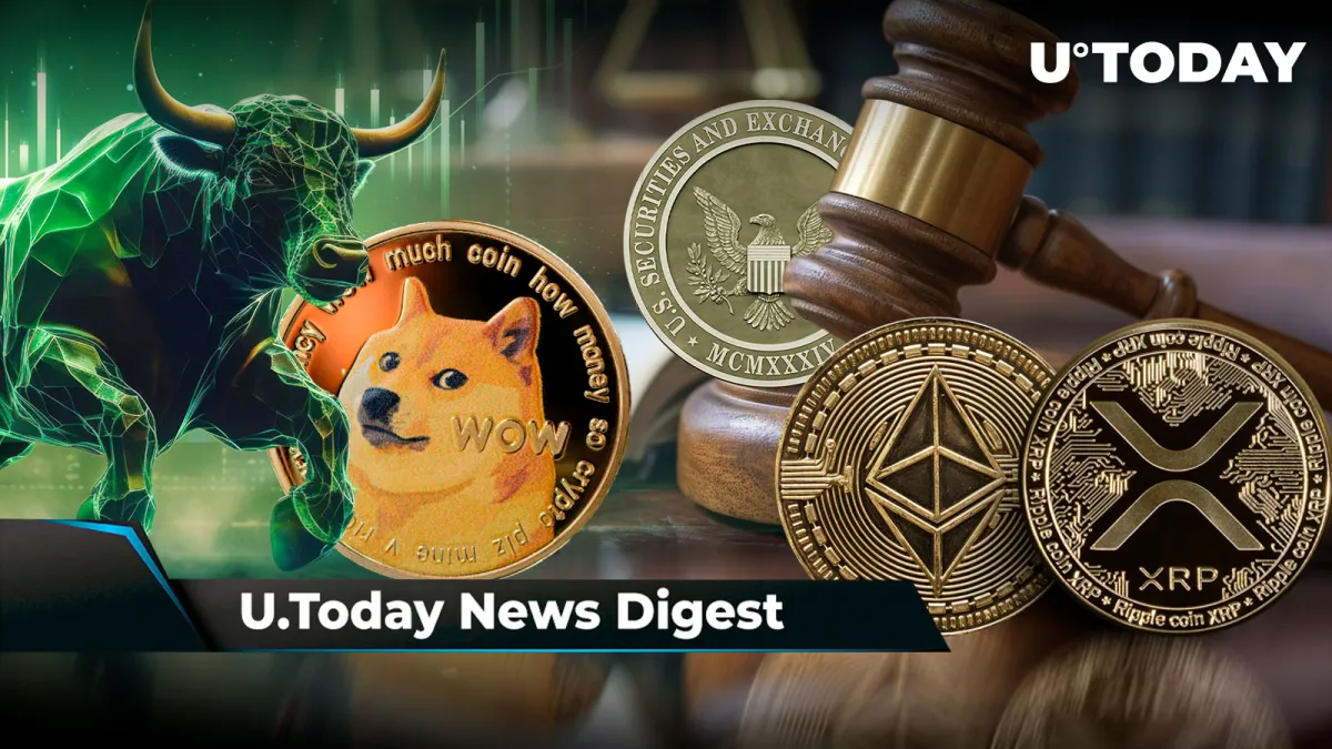Dogecoin 'Very Bullish,' Per Recent Report, XRP Community Furious Over SEC's Ethereum Decision, Schiff Names Reason Why Nvidia's Rise is Bearish for BTC: Crypto News Digest by U.Today