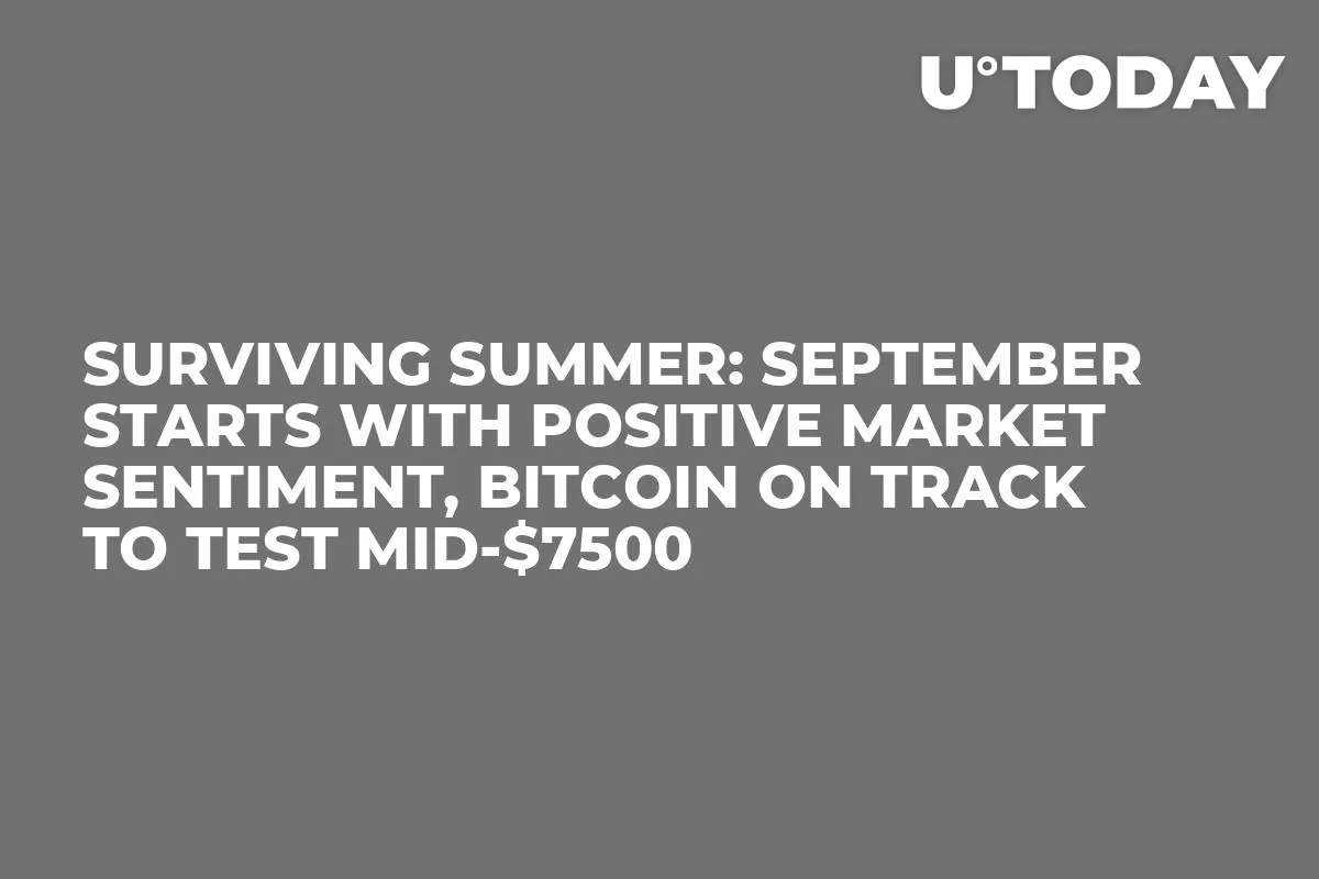 Surviving Summer: September Starts With Positive Market Sentiment, Bitcoin on Track to Test Mid-$7500