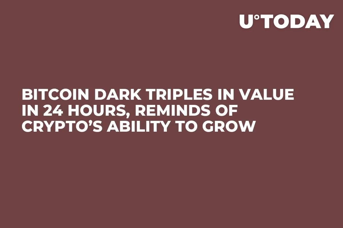 Bitcoin Dark Triples in Value in 24 Hours, Reminds of Crypto’s Ability to Grow