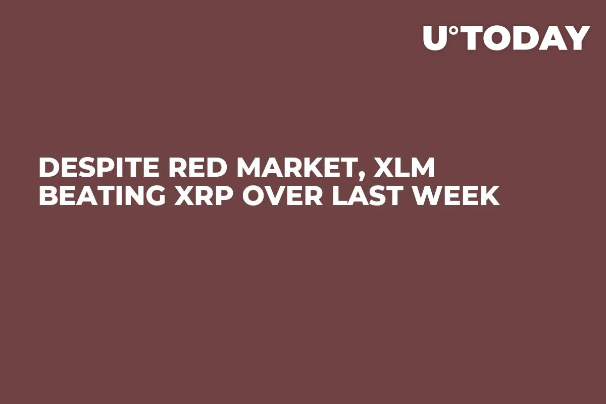 Despite Red Market, XLM Beating XRP Over Last Week