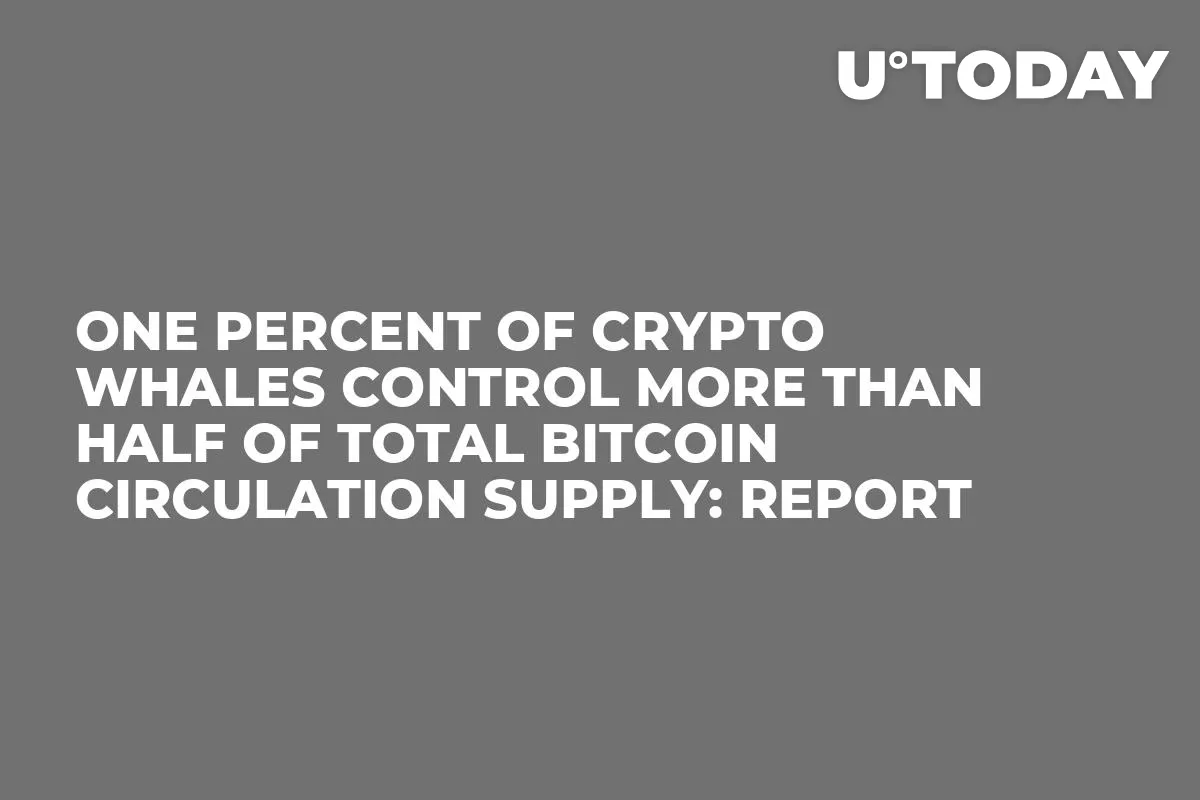 One Percent of Crypto Whales Control More Than Half of Total Bitcoin Circulation Supply: Report 