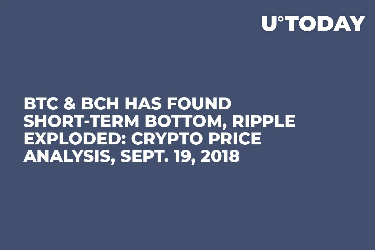 BTC & BCH Has Found Short-Term Bottom, Ripple Exploded: Crypto Price Analysis, Sept. 19, 2018