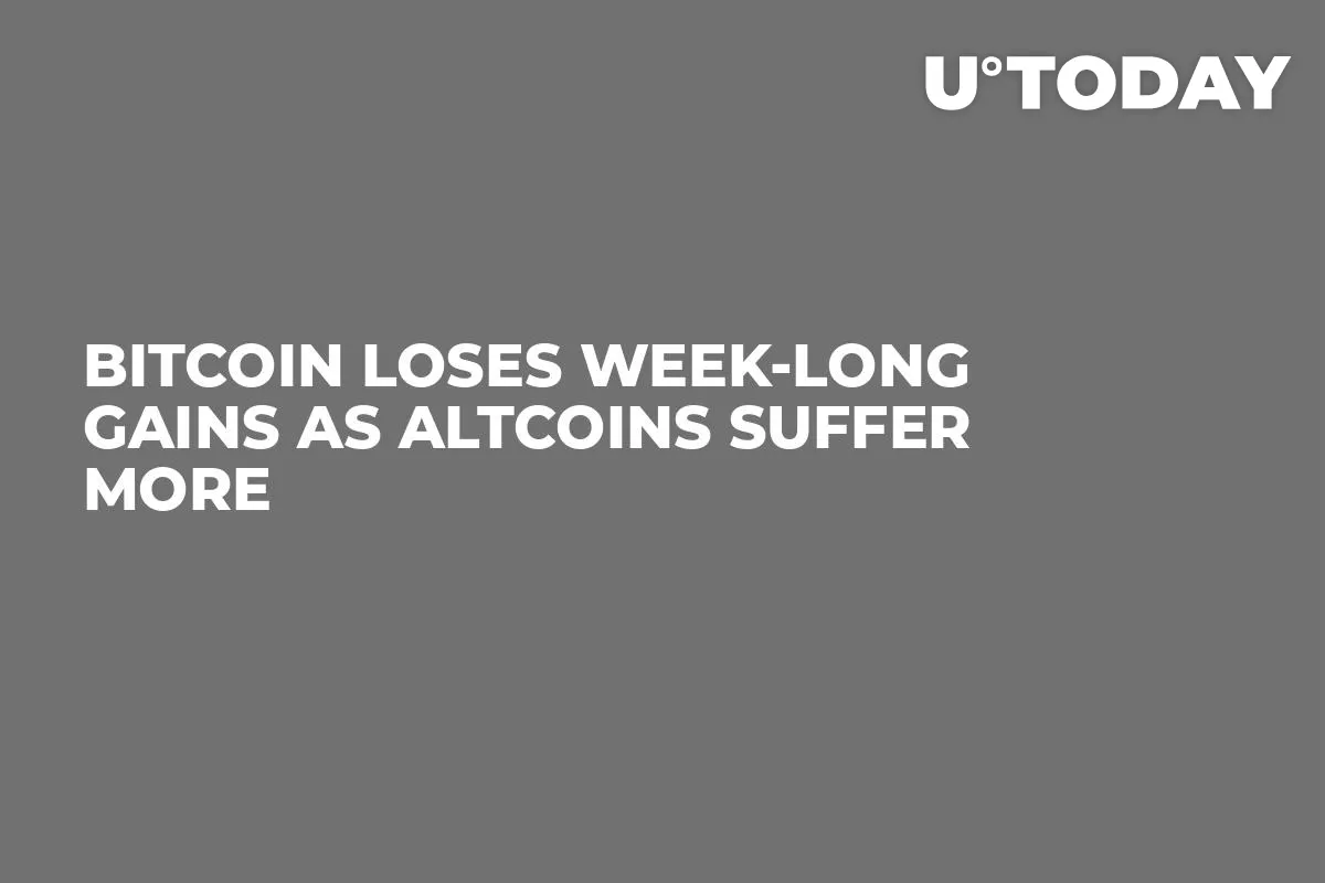 Bitcoin Loses Week-Long Gains as Altcoins Suffer More