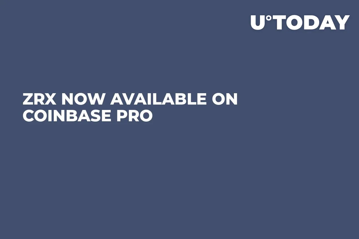 ZRX Now Available on Coinbase Pro