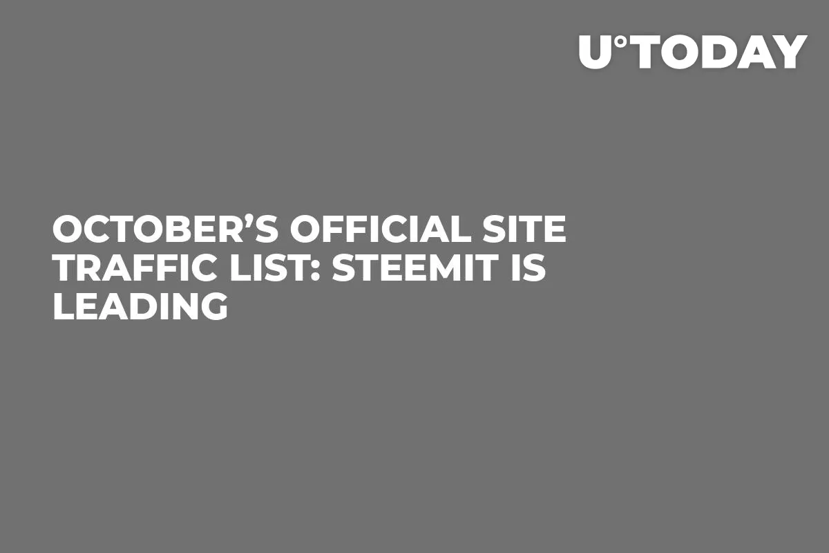 October’s Official Site Traffic List: Steemit is Leading
