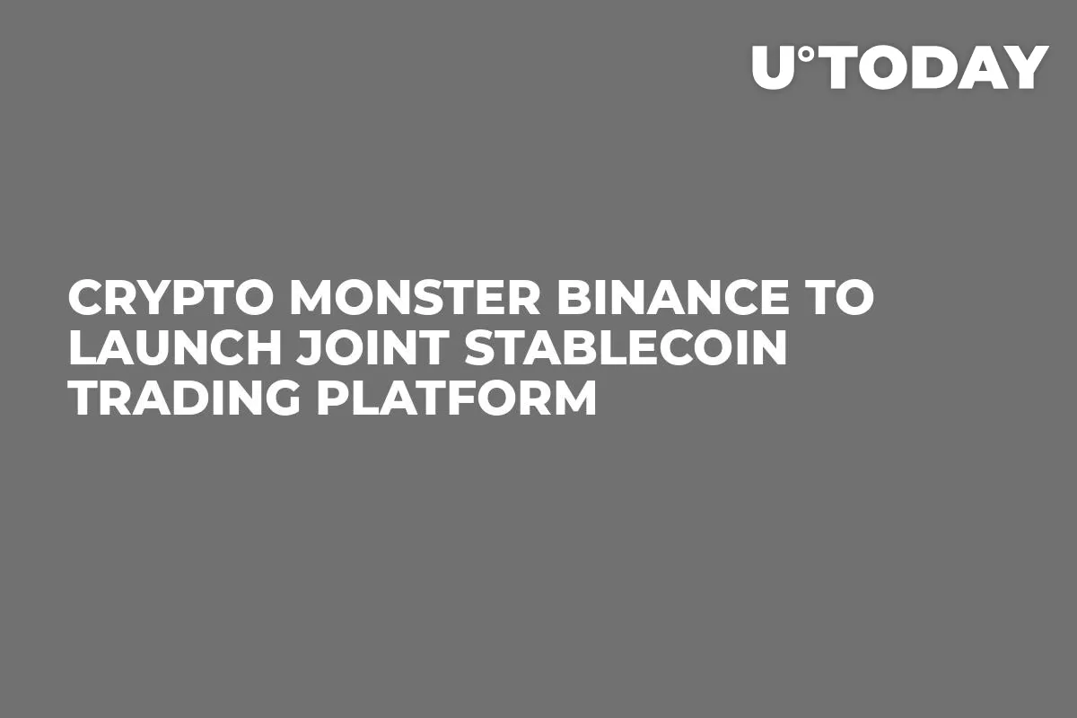 Crypto Monster Binance to Launch Joint Stablecoin Trading Platform