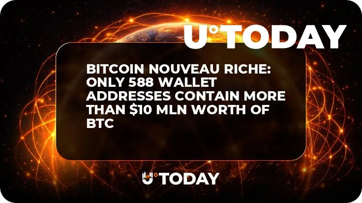Bitcoin Nouveau Riche: Only 588 Wallet Addresses Contain More Than $10 Mln Worth of BTC