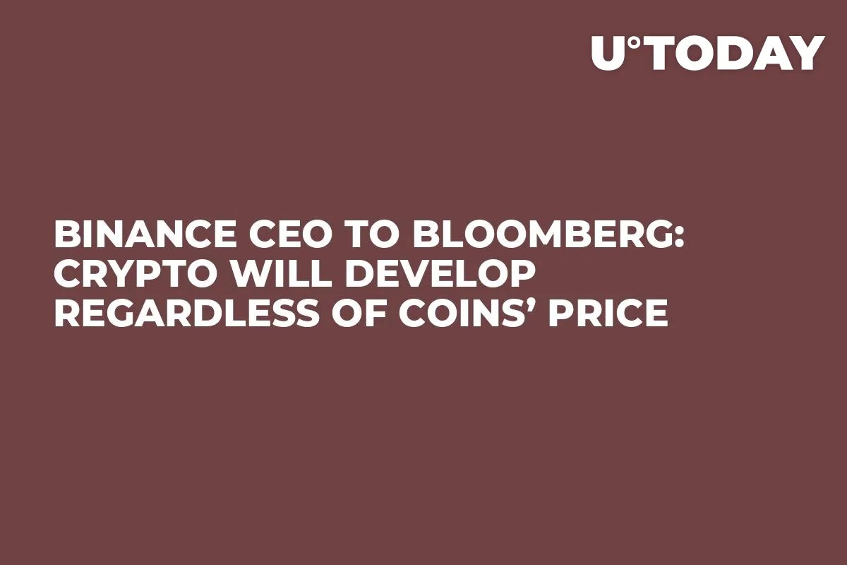 Binance CEO to Bloomberg: Crypto Will Develop Regardless of Coins’ Price