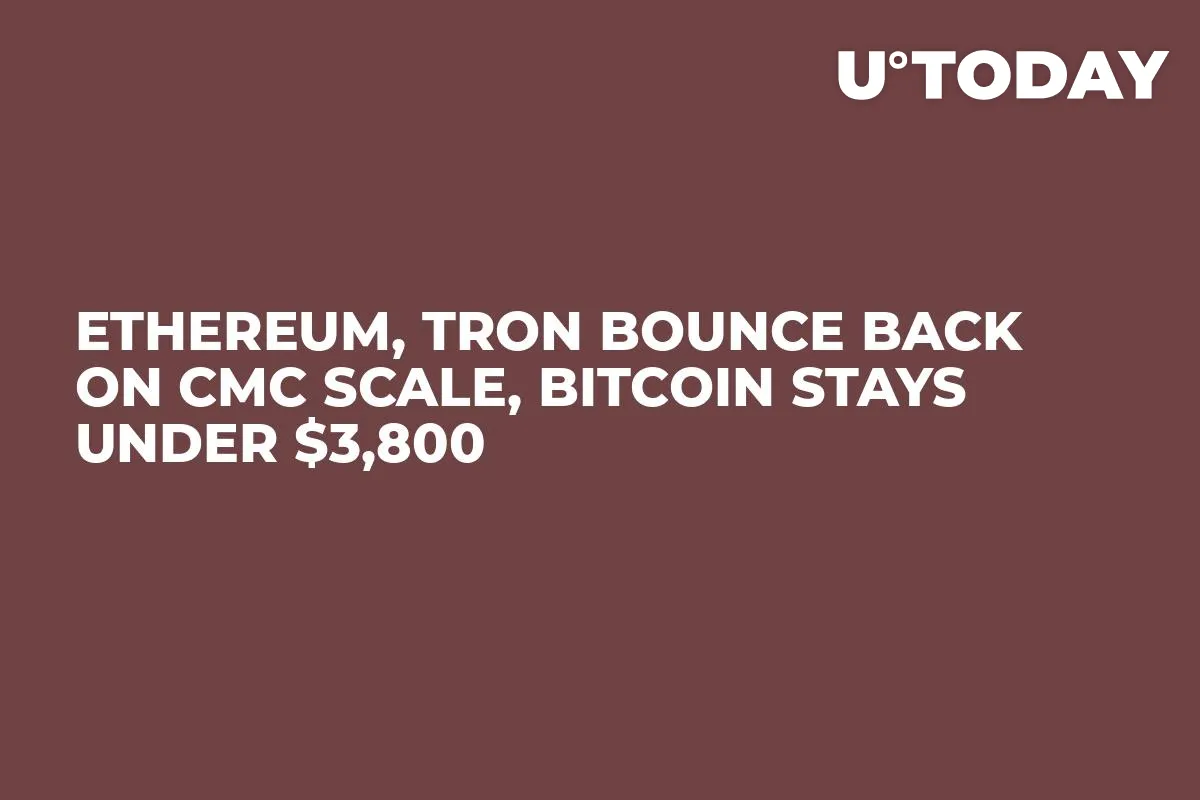 Ethereum, Tron Bounce Back on CMC Scale, Bitcoin Stays Under $3,800